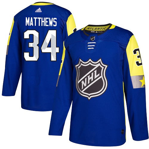 Adidas Maple Leafs #34 Auston Matthews Royal 2018 All-Star Atlantic Division Authentic Stitched NHL Jersey - Click Image to Close